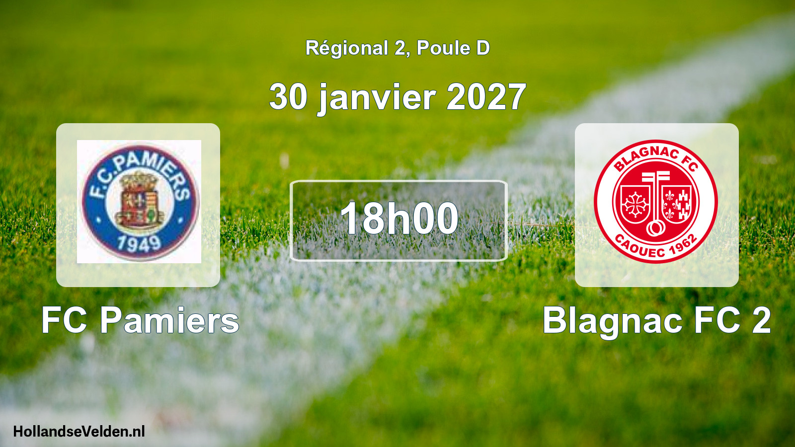 Match programmé: FC Pamiers - Blagnac FC 2 (30 janvier 2027)