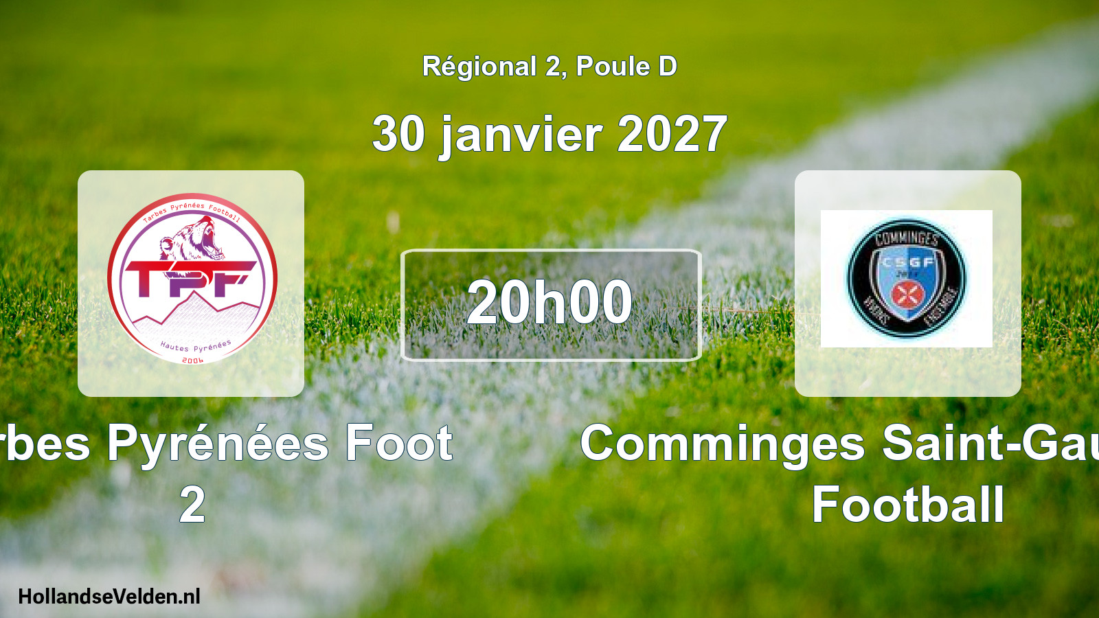 Scheduled Match: Tarbes Pyrénées Foot 2 - Comminges Saint-Gaudens Football (30 January 2027)