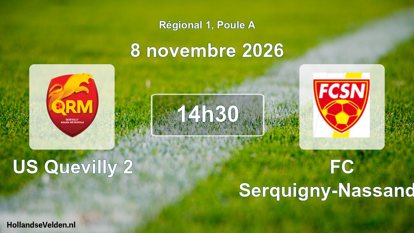 Scheduled Match: US Quevilly 2 - FC Serquigny-Nassandres (8 November 2026)