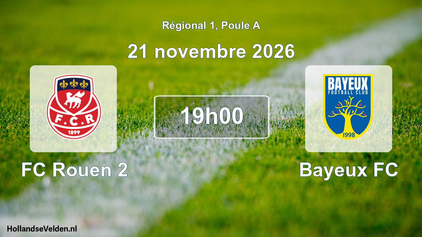 Match programmé: FC Rouen 2 - Bayeux FC (21 novembre 2026)