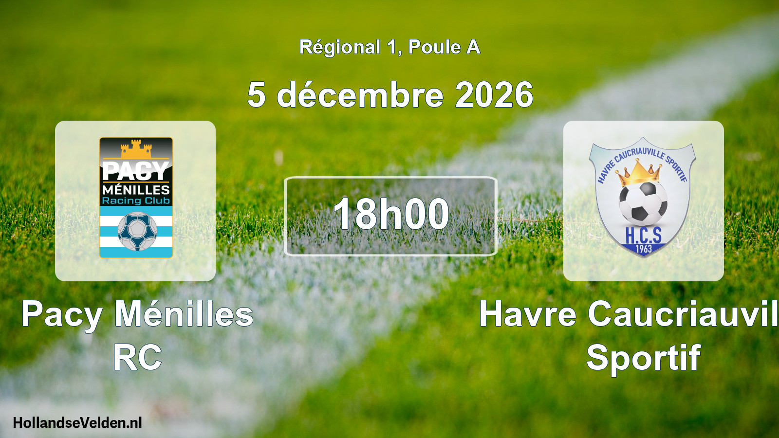 Scheduled Match: Pacy Ménilles RC - Havre Caucriauville Sportif (5 December 2026)