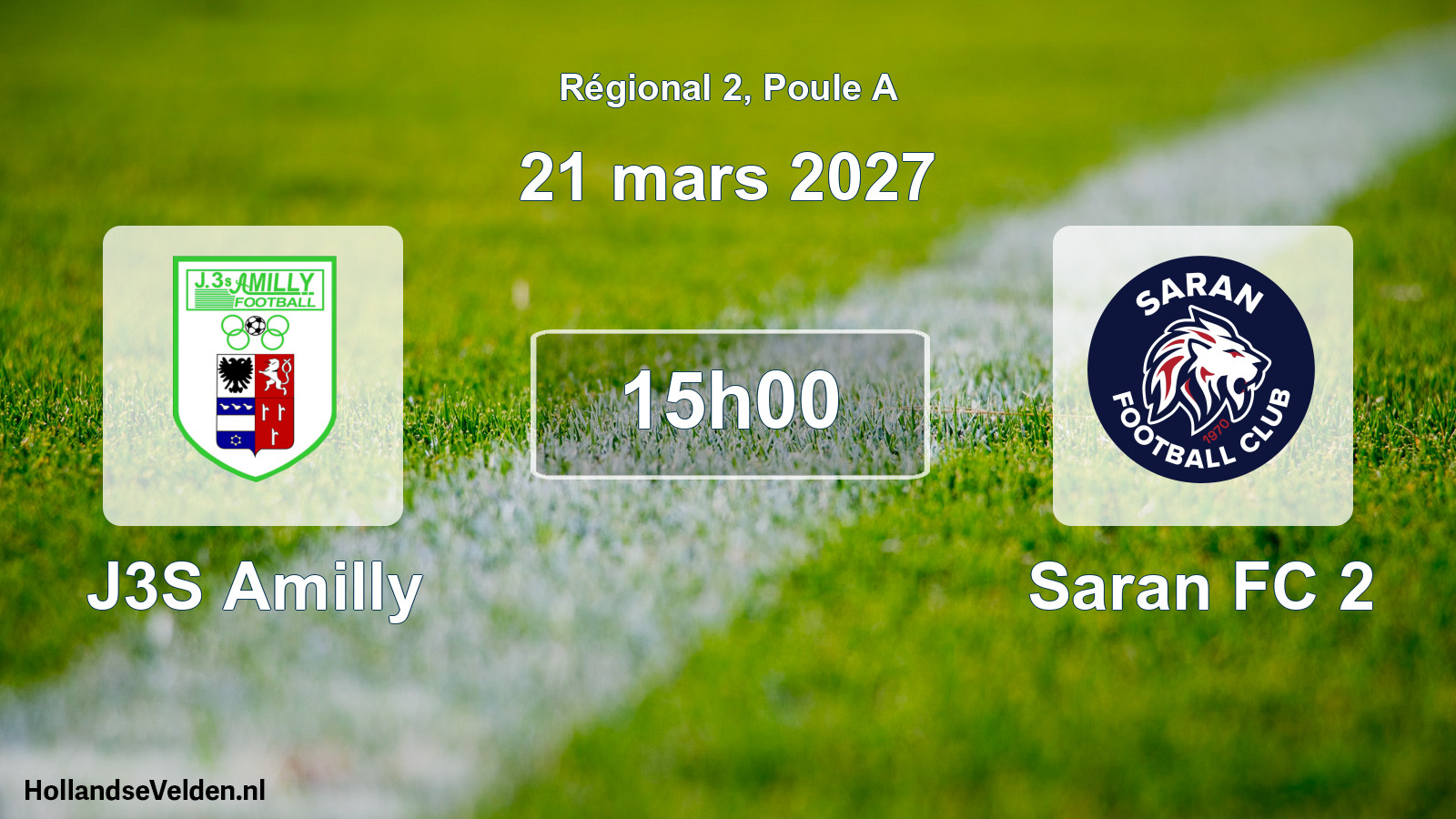 Match programmé: J3S Amilly - Saran FC 2 (21 mars 2027)
