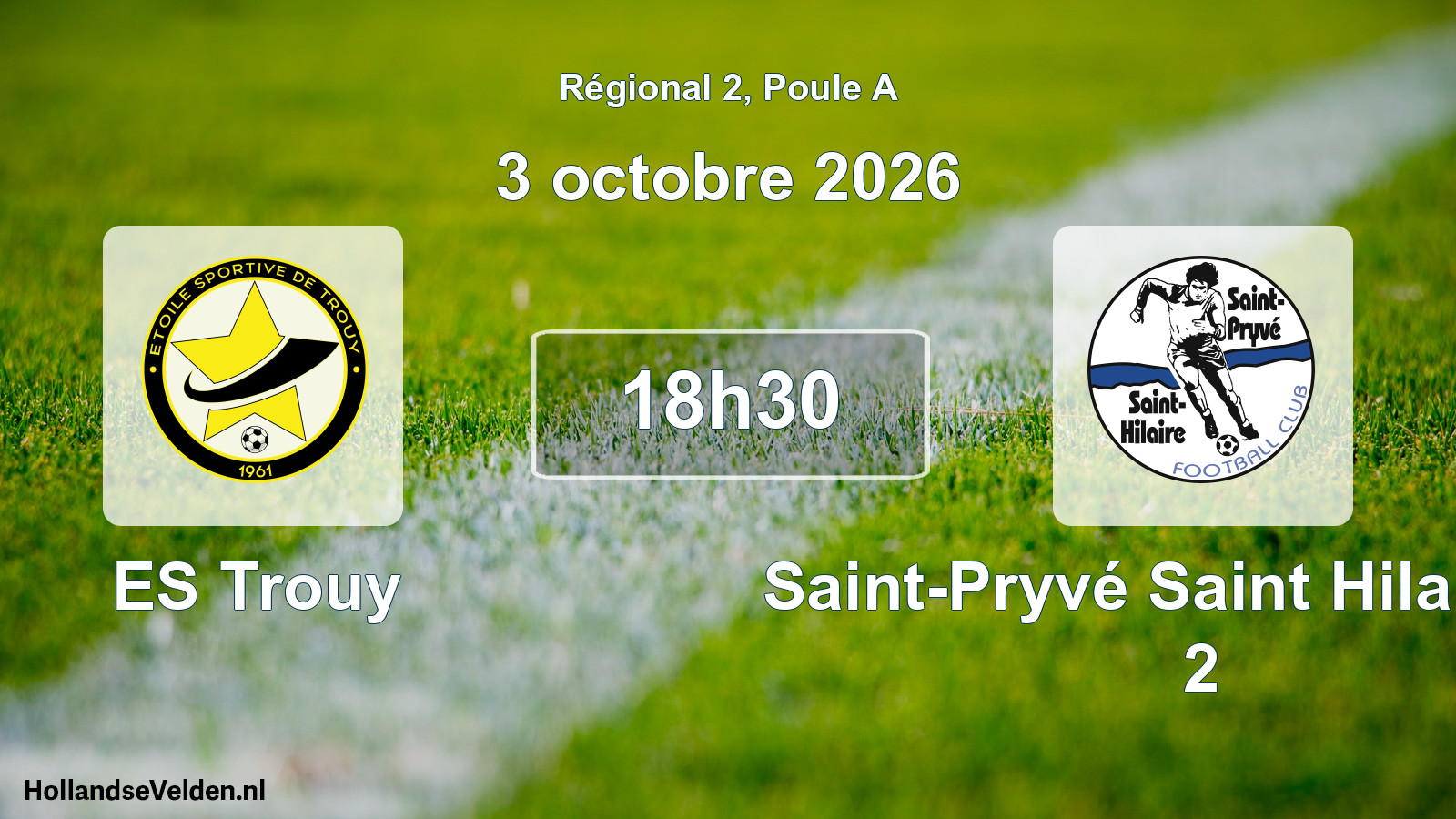Match programmé: ES Trouy - Saint-Pryvé Saint Hilaire FC 2 (3 octobre 2026)