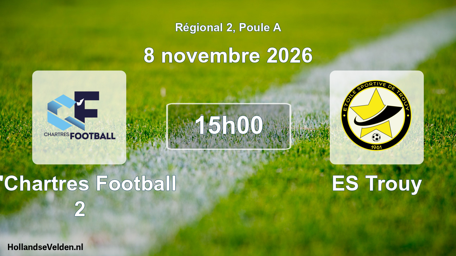 Match programmé: C'Chartres Football 2 - ES Trouy (8 novembre 2026)