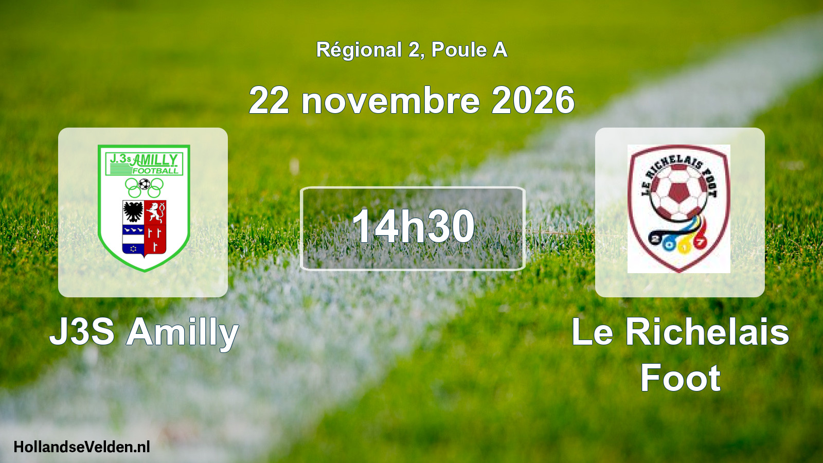 Match programmé: J3S Amilly - Le Richelais Foot (22 novembre 2026)