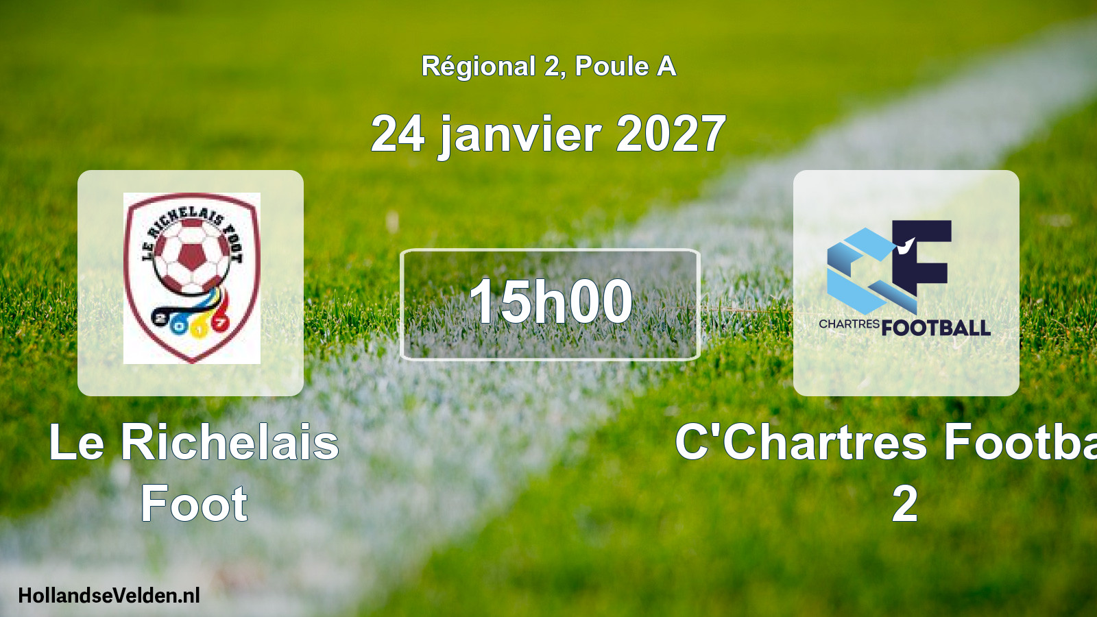 Match programmé: Le Richelais Foot - C'Chartres Football 2 (24 janvier 2027)