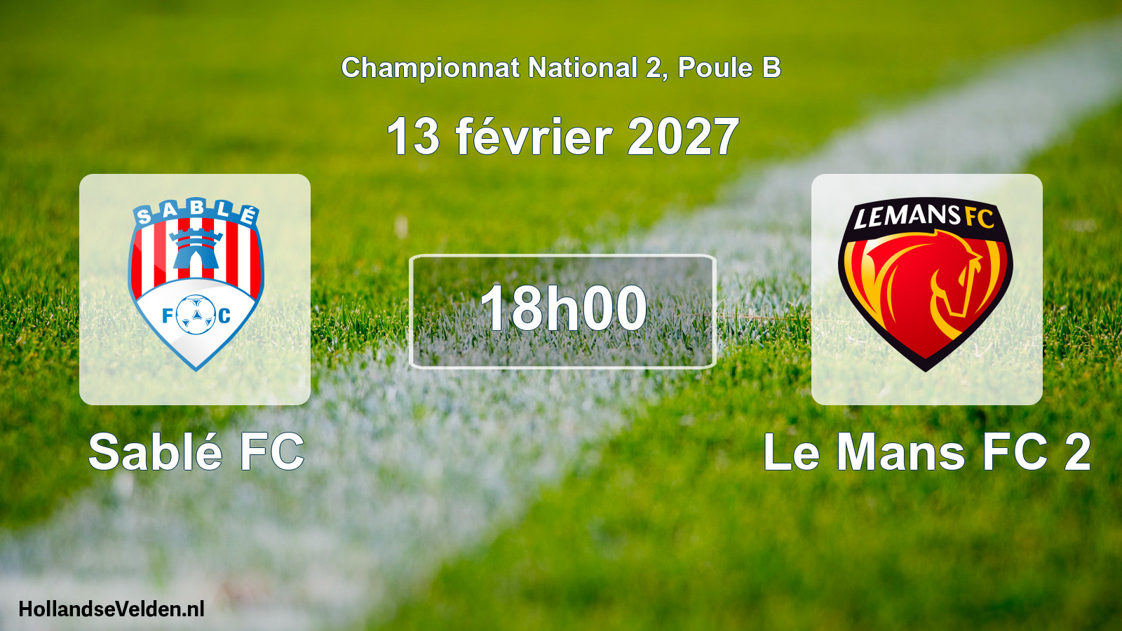 Match programmé: Sablé FC - Le Mans FC 2 (13 février 2027)