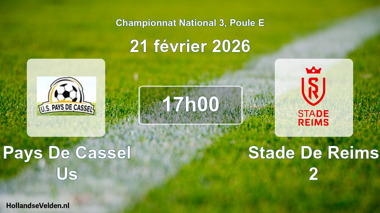 Geplande wedstrijd: Pays De Cassel Us - Stade De Reims 2 (21 février 2026)