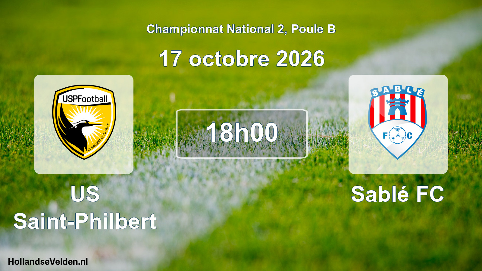 Match programmé: US Saint-Philbert - Sablé FC (17 octobre 2026)