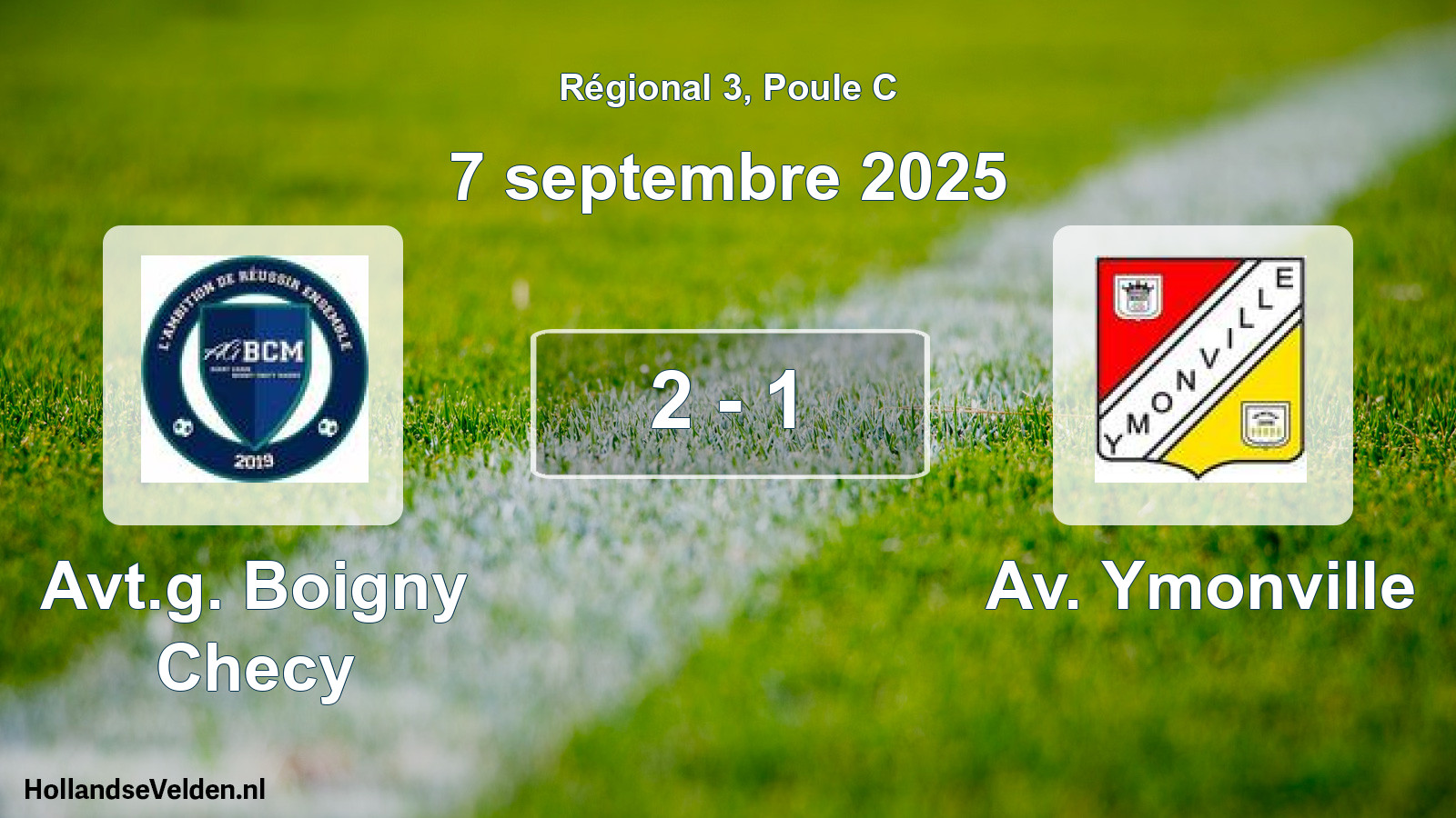 Gespeelde wedstrijd: Avt.g. Boigny Checy - Av. Ymonville 2 - 1 (7 septembre 2025)