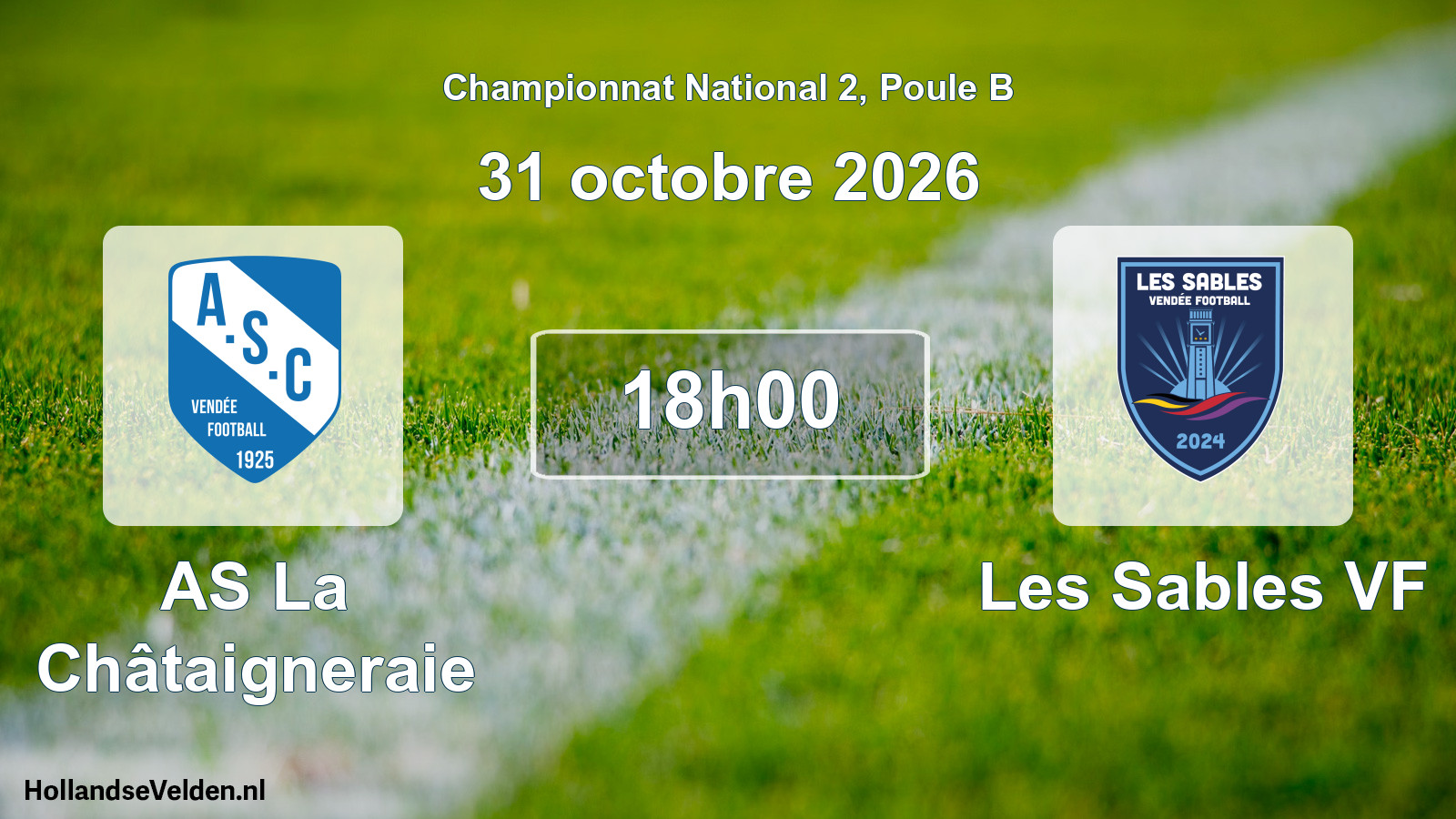 Match programmé: AS La Châtaigneraie - Les Sables VF (31 octobre 2026)