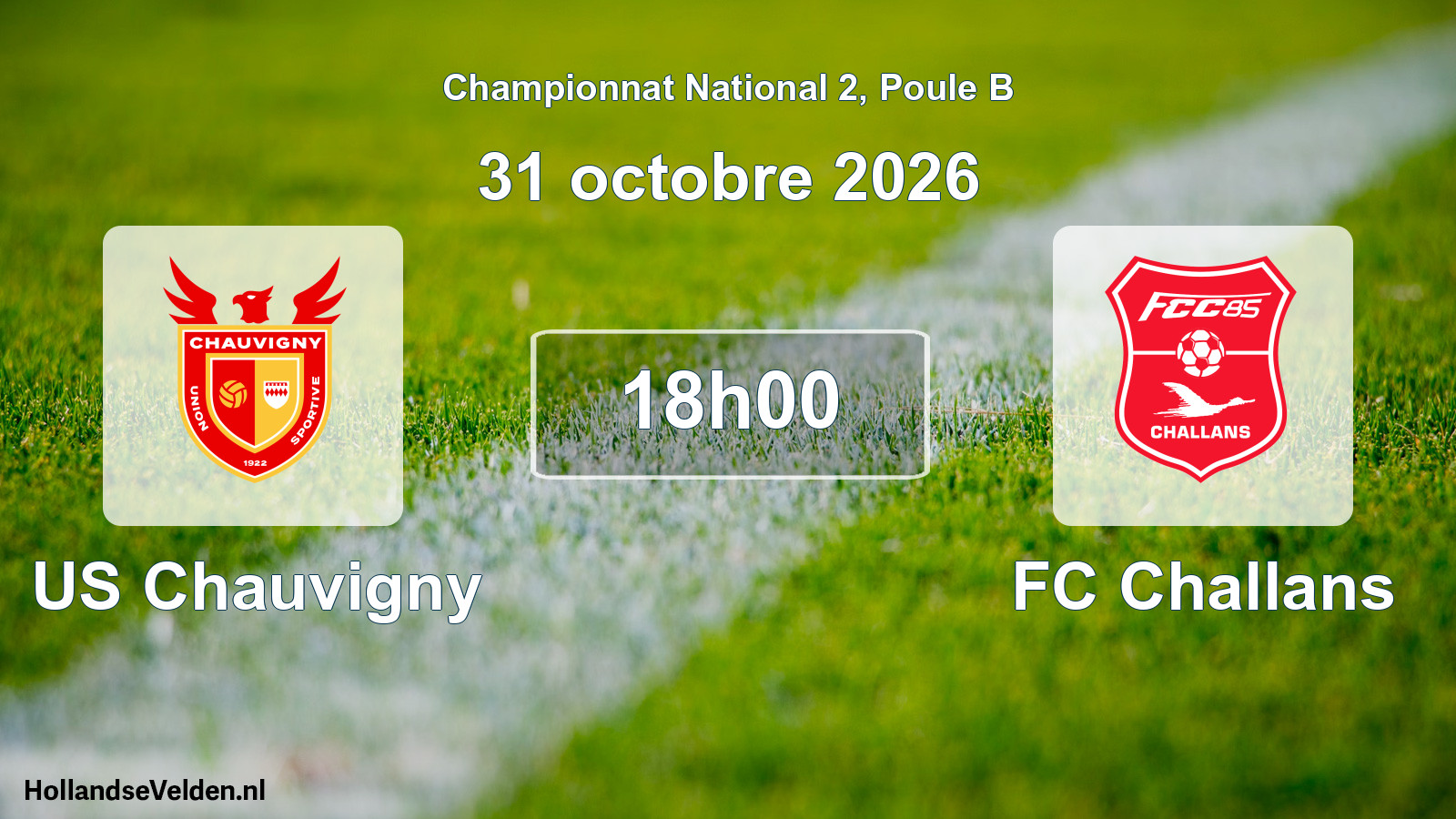 Match programmé: US Chauvigny - FC Challans (31 octobre 2026)