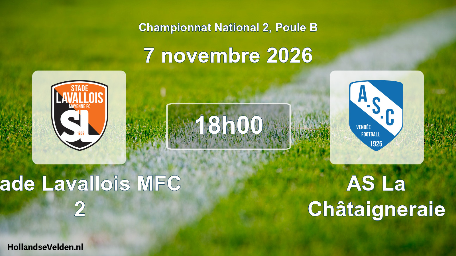 Match programmé: Stade Lavallois MFC 2 - AS La Châtaigneraie (7 novembre 2026)