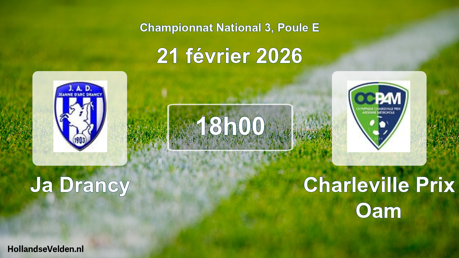 Geplande wedstrijd: Ja Drancy - Charleville Prix Oam (21 février 2026)