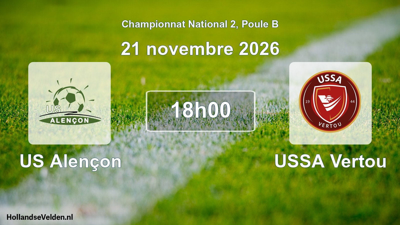Match programmé: US Alençon - USSA Vertou (21 novembre 2026)