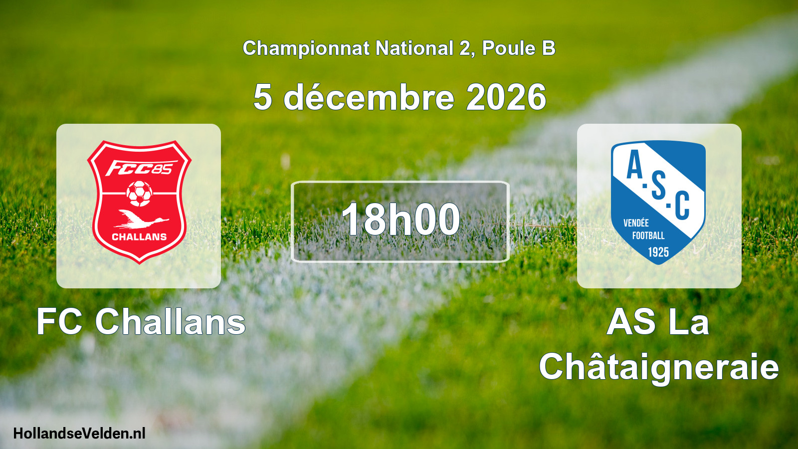 Match programmé: FC Challans - AS La Châtaigneraie (5 décembre 2026)
