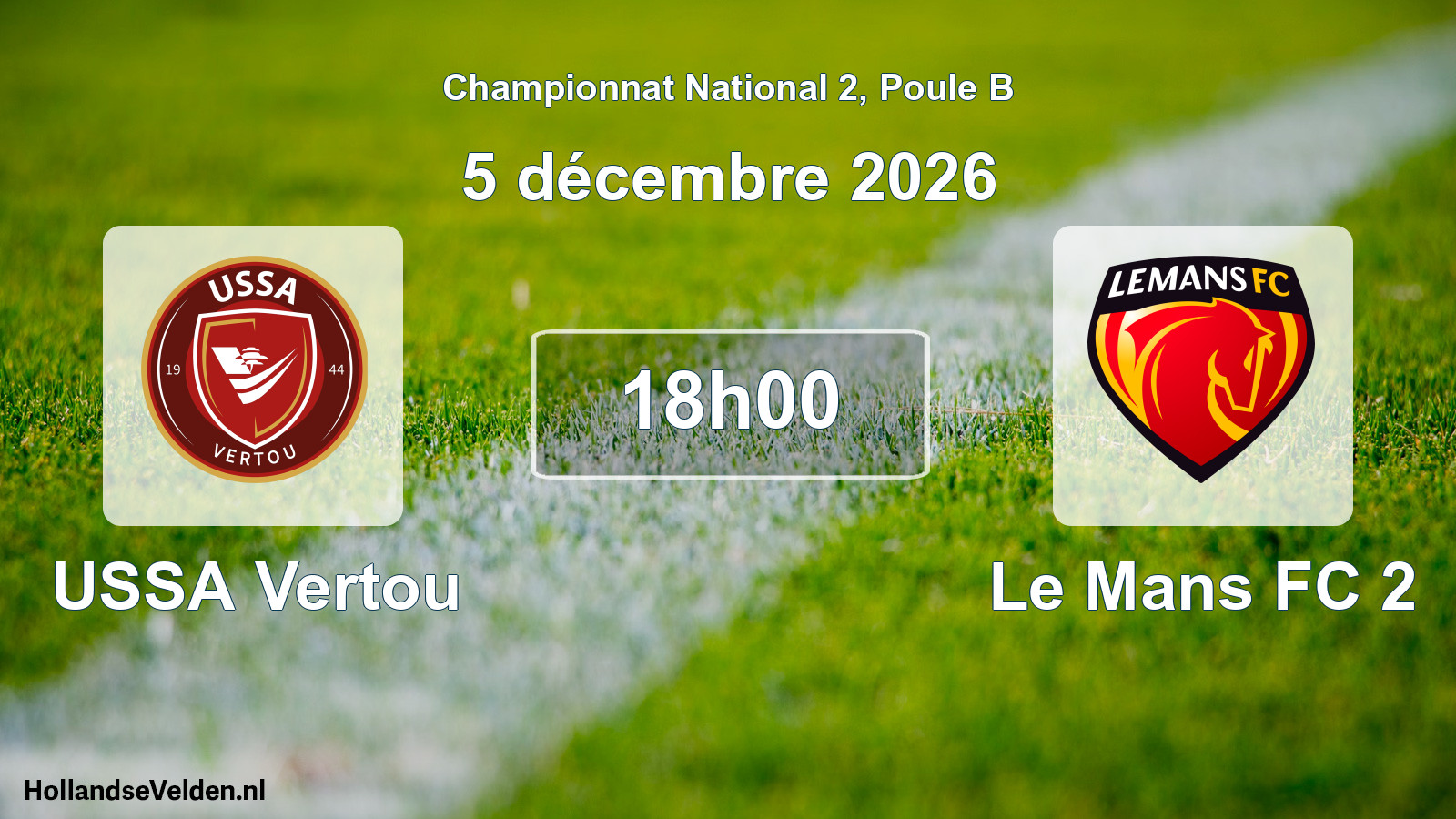 Match programmé: USSA Vertou - Le Mans FC 2 (5 décembre 2026)