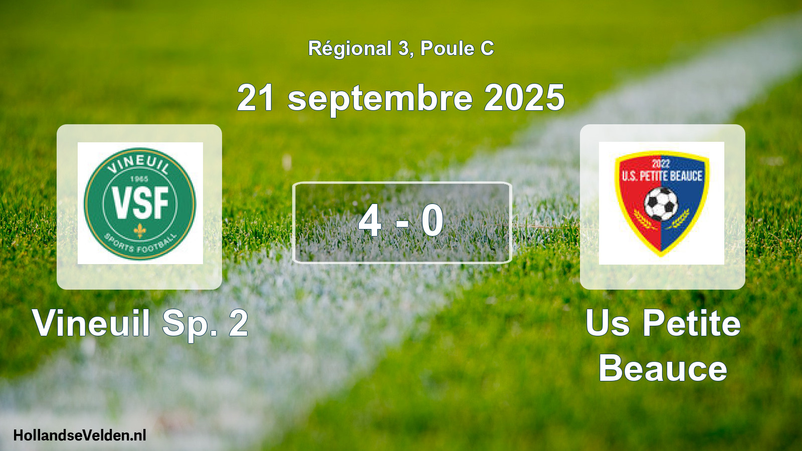 Total number of matches played: Vineuil Sp. 2 - Us Petite Beauce 4 - 0 (21 September 2025)