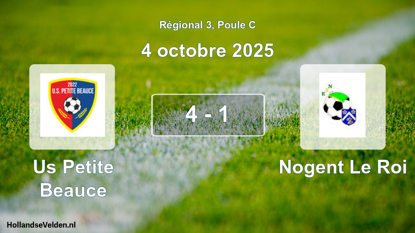 Total number of matches played: Us Petite Beauce - Nogent Le Roi 4 - 1 (4 October 2025)