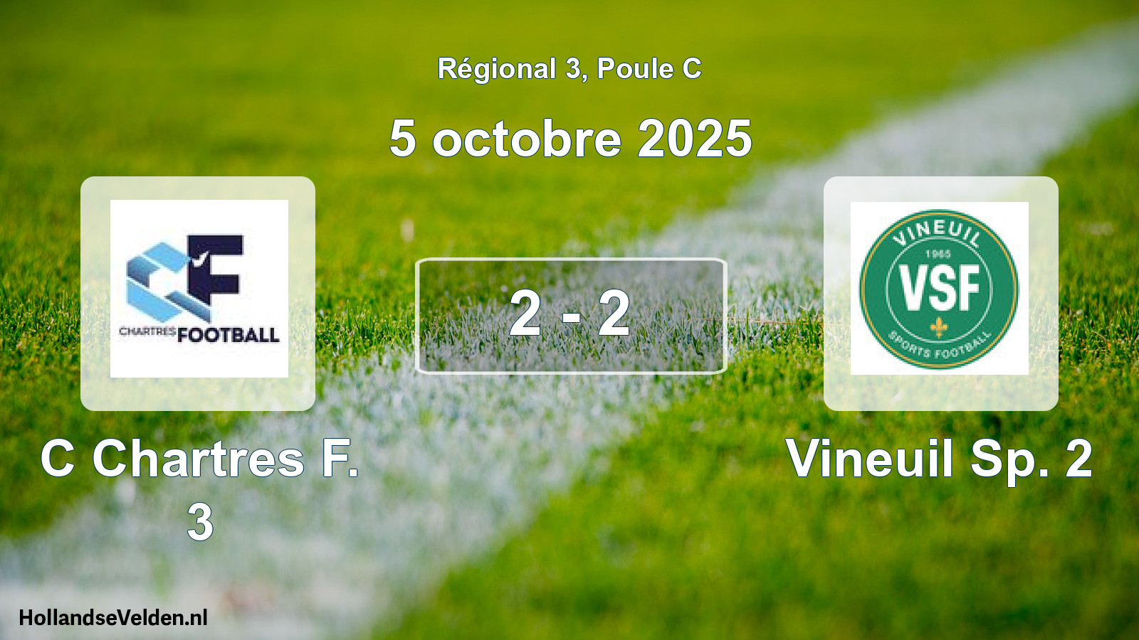 Gespeelde wedstrijd: C Chartres F. 3 - Vineuil Sp. 2 2 - 2 (5 octobre 2025)