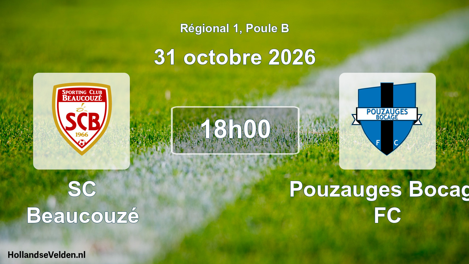 Geplande wedstrijd: SC Beaucouzé - Pouzauges Bocage FC (31 oktober 2026)