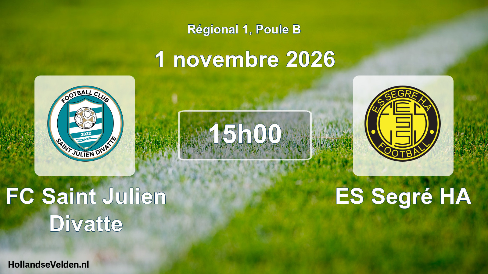 Scheduled Match: FC Saint Julien Divatte - ES Segré HA (1 November 2026)