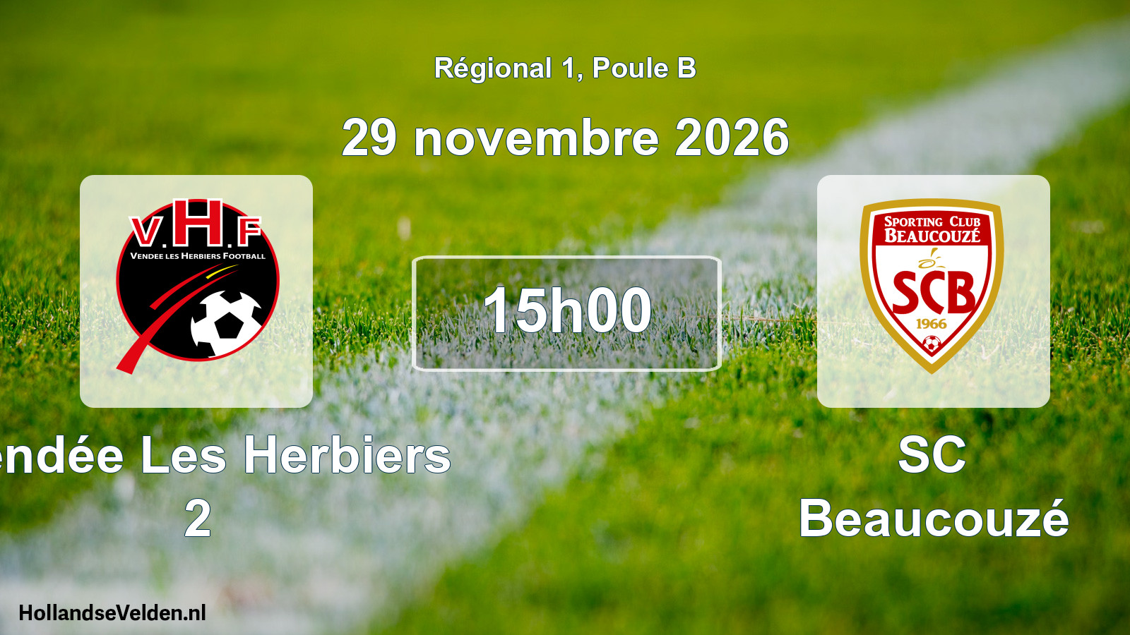 Scheduled Match: Vendée Les Herbiers 2 - SC Beaucouzé (29 November 2026)
