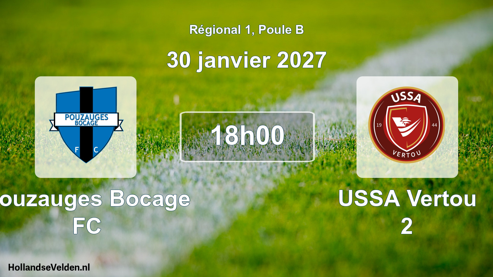 Match programmé: Pouzauges Bocage FC - USSA Vertou 2 (30 janvier 2027)