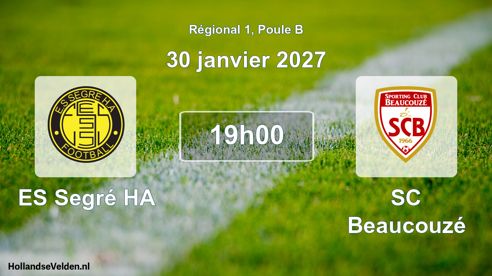 Geplande wedstrijd: ES Segré HA - SC Beaucouzé (30 januari 2027)