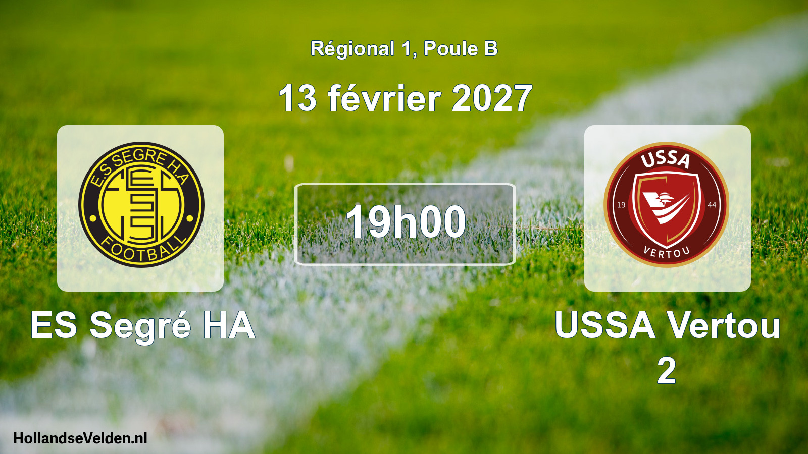Scheduled Match: ES Segré HA - USSA Vertou 2 (13 February 2027)