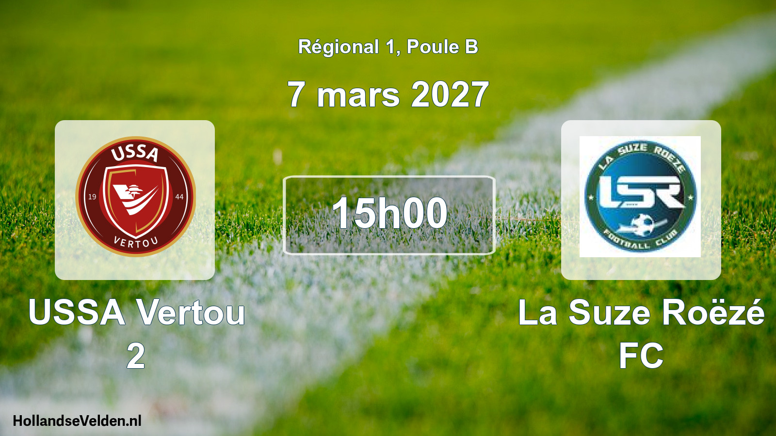 Geplande wedstrijd: USSA Vertou 2 - La Suze Roëzé FC (7 maart 2027)
