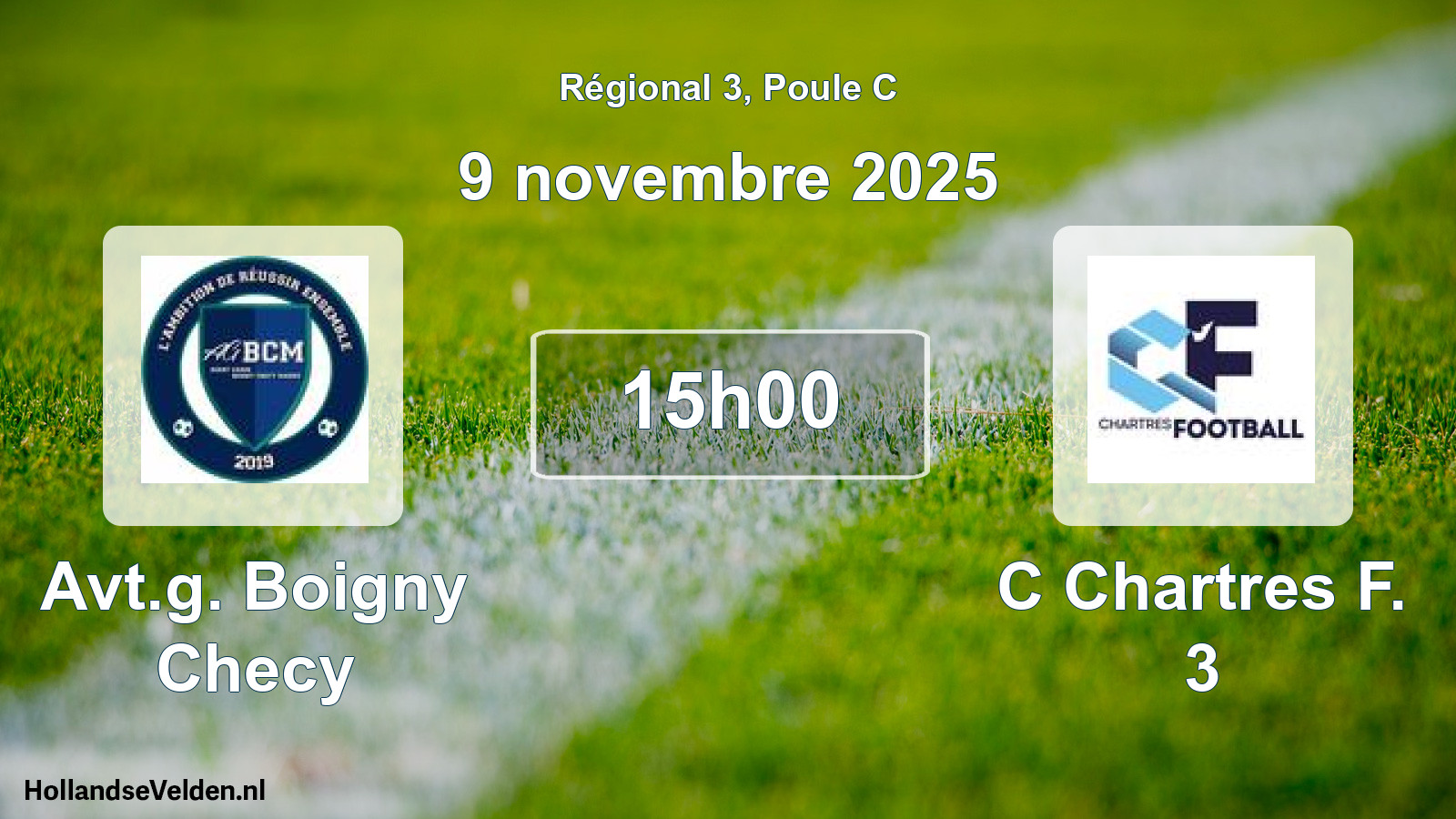 Geplande wedstrijd: Avt.g. Boigny Checy - C Chartres F. 3 (9 novembre 2025)