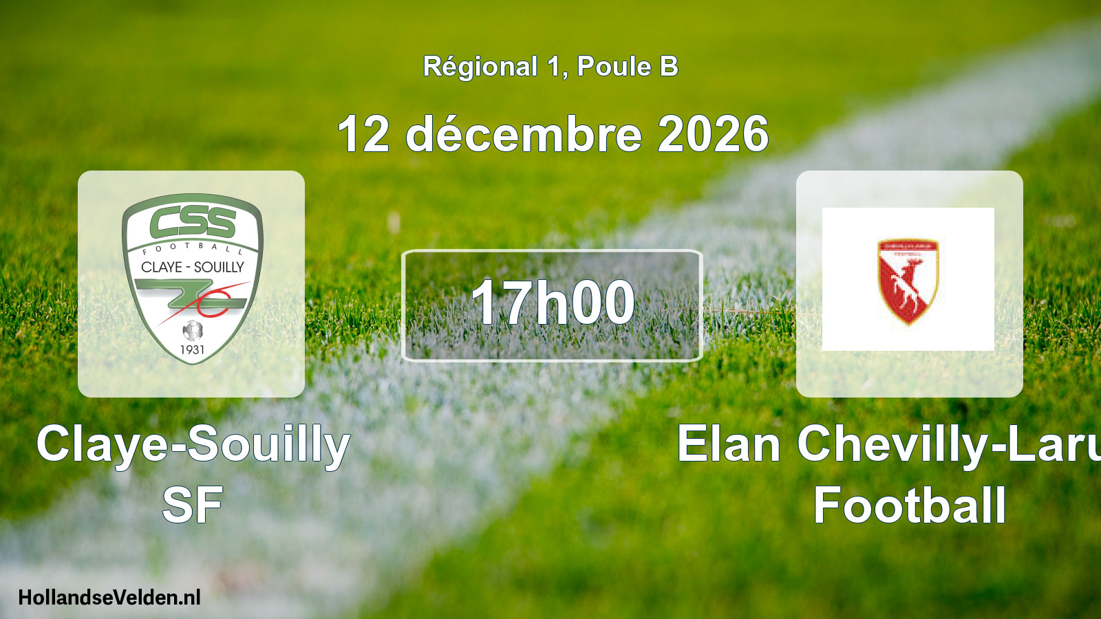 Scheduled Match: Claye-Souilly SF - Elan Chevilly-Larue Football (12 December 2026)