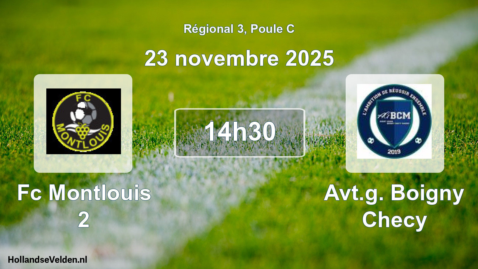 Geplande wedstrijd: Fc Montlouis 2 - Avt.g. Boigny Checy (23 novembre 2025)