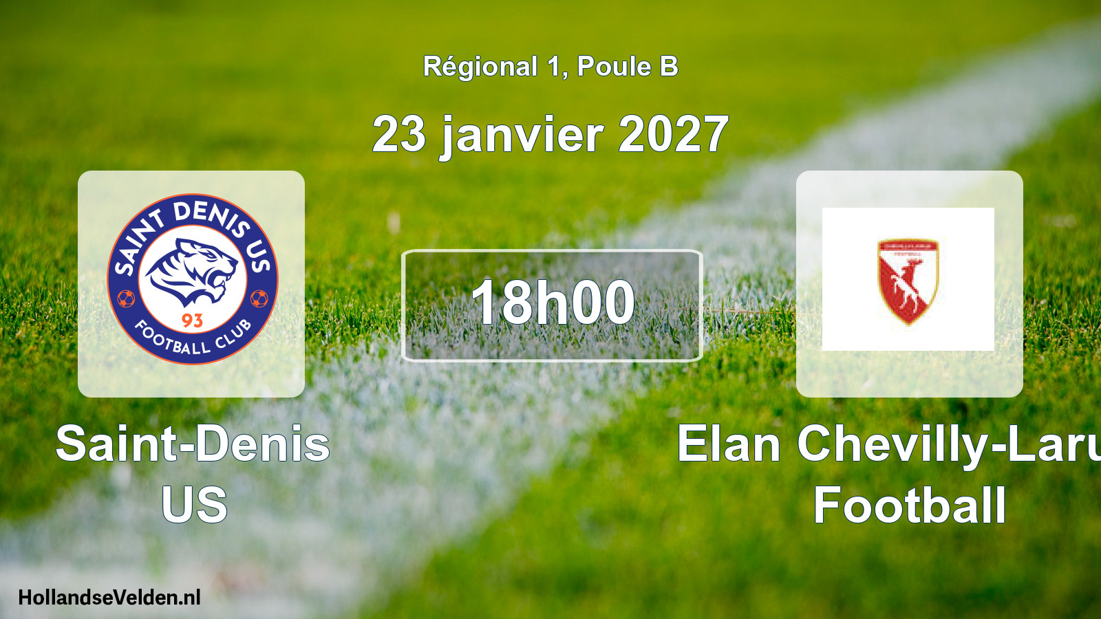 Match programmé: Saint-Denis US - Elan Chevilly-Larue Football (23 janvier 2027)