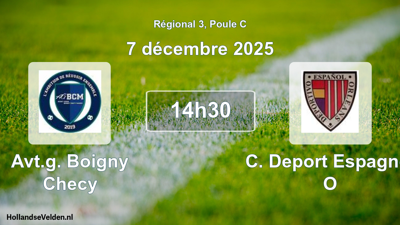 Scheduled Match: Avt.g. Boigny Checy - C. Deport Espagnol O (7 December 2025)