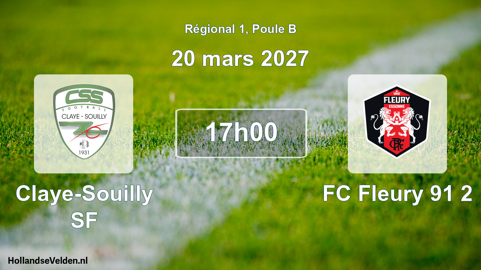 Geplande wedstrijd: Claye-Souilly SF - FC Fleury 91 2 (20 maart 2027)
