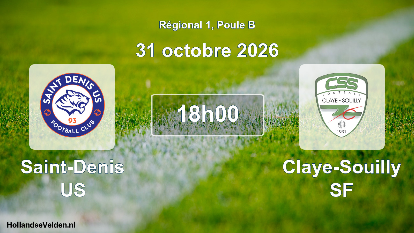 Scheduled Match: Saint-Denis US - Claye-Souilly SF (31 October 2026)