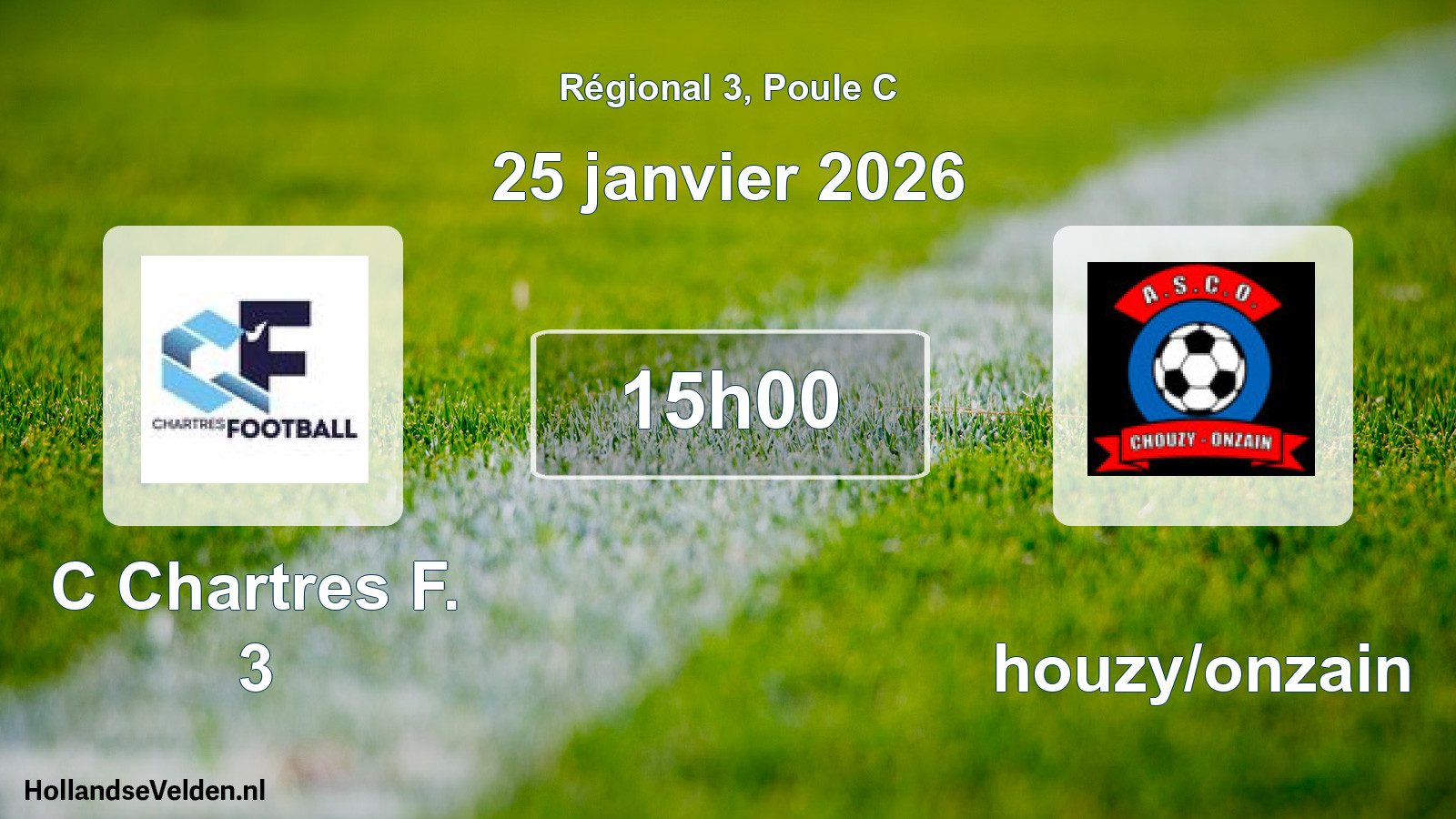 Geplande wedstrijd: C Chartres F. 3 - Chouzy/onzain (25 januari 2026)