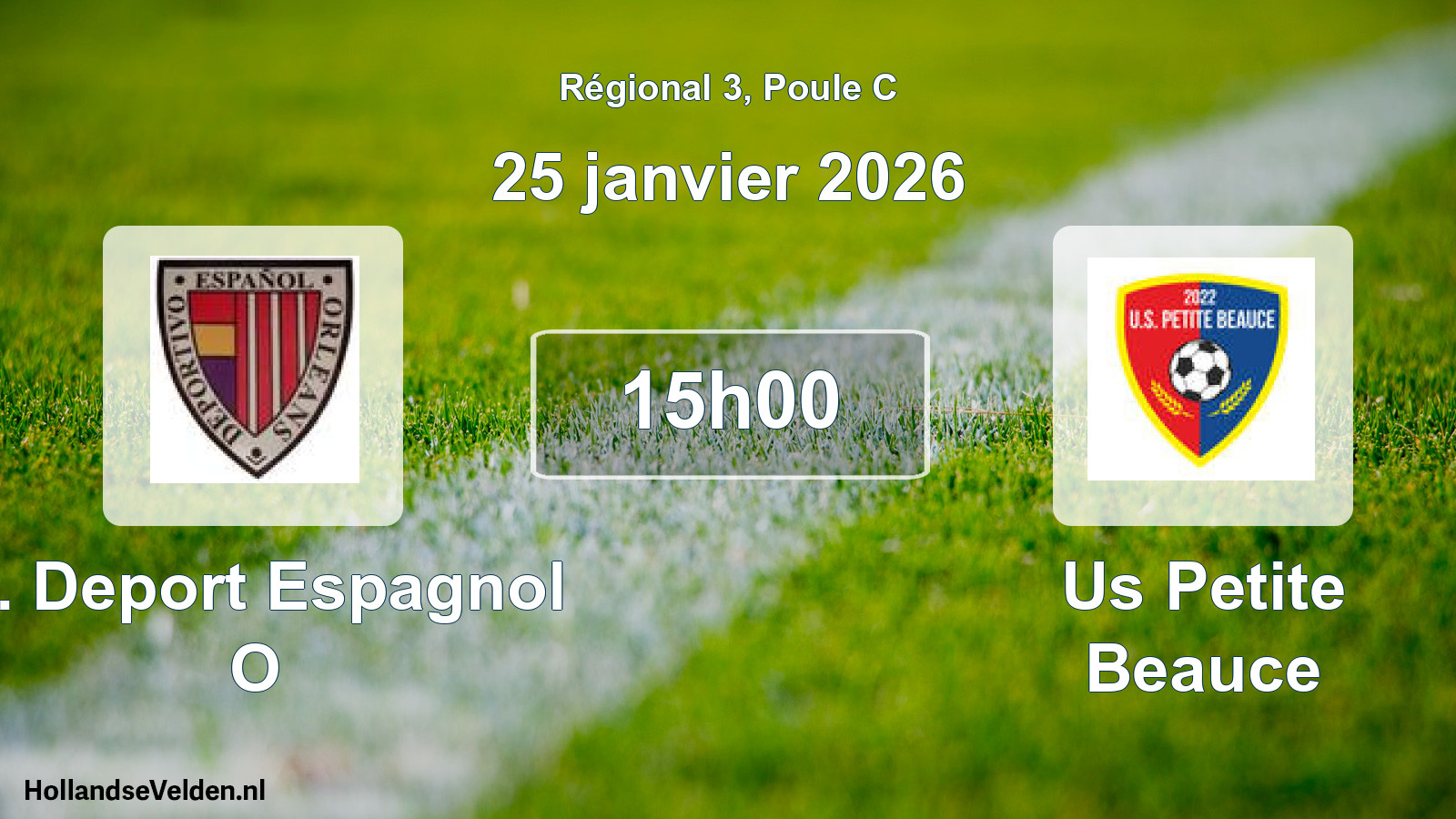 Geplande wedstrijd: C. Deport Espagnol O - Us Petite Beauce (25 januari 2026)