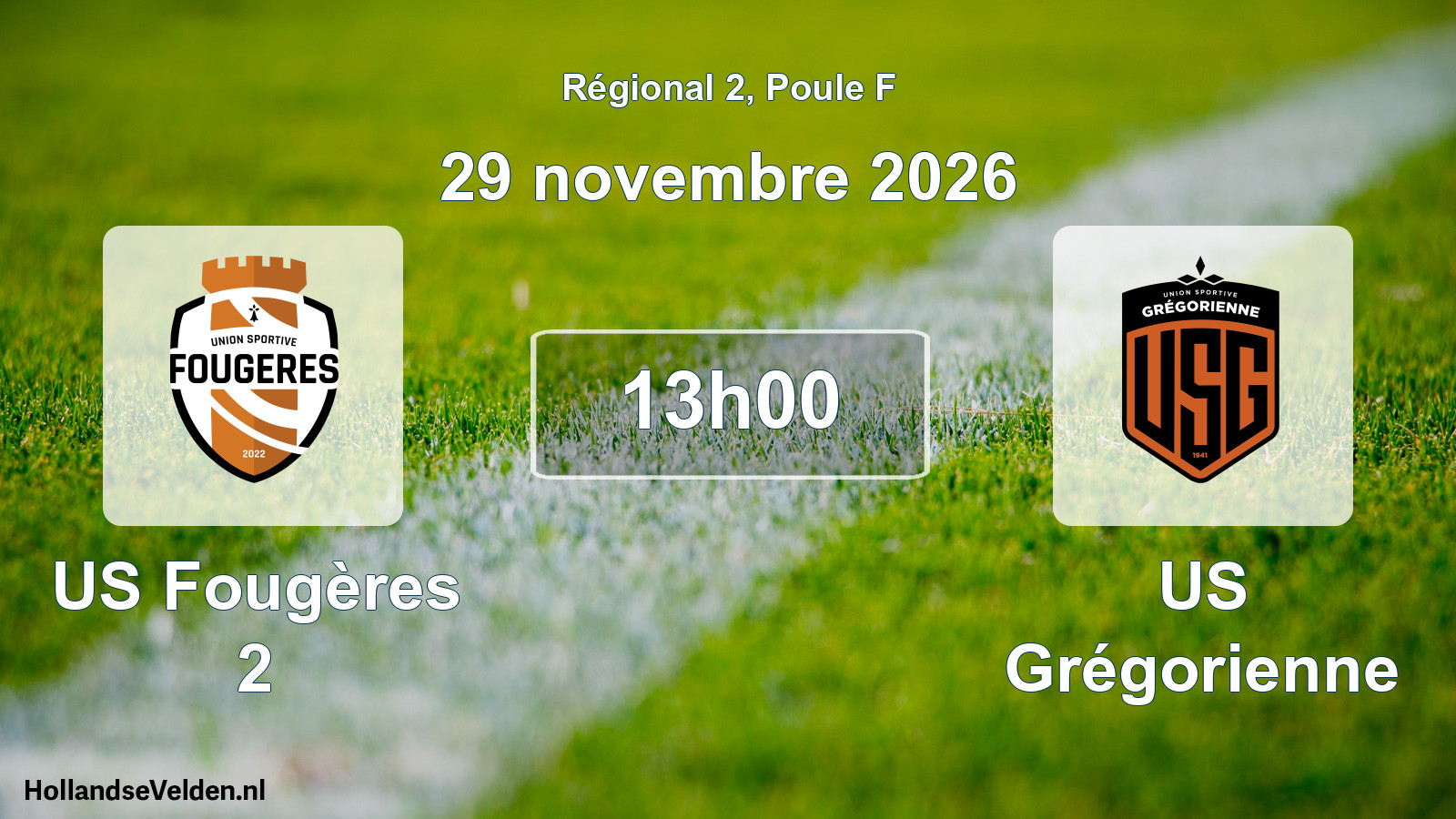 Scheduled Match: US Fougères 2 - US Grégorienne (29 November 2026)