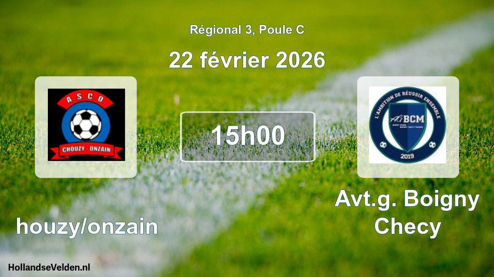 Geplande wedstrijd: Chouzy/onzain - Avt.g. Boigny Checy (22 février 2026)