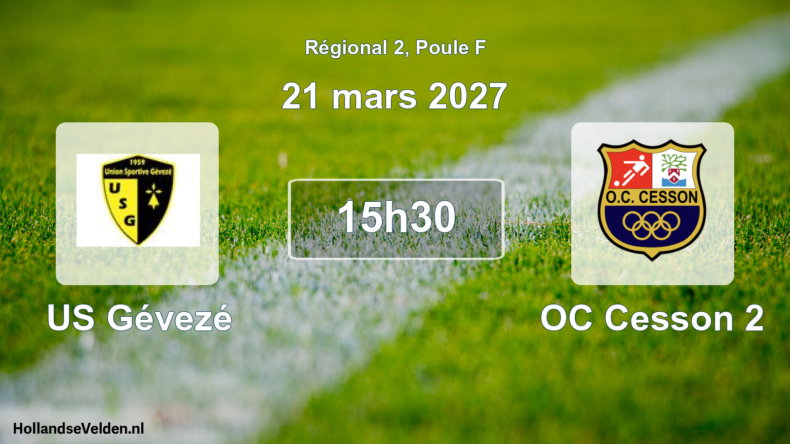 Match programmé: US Gévezé - OC Cesson 2 (21 mars 2027)