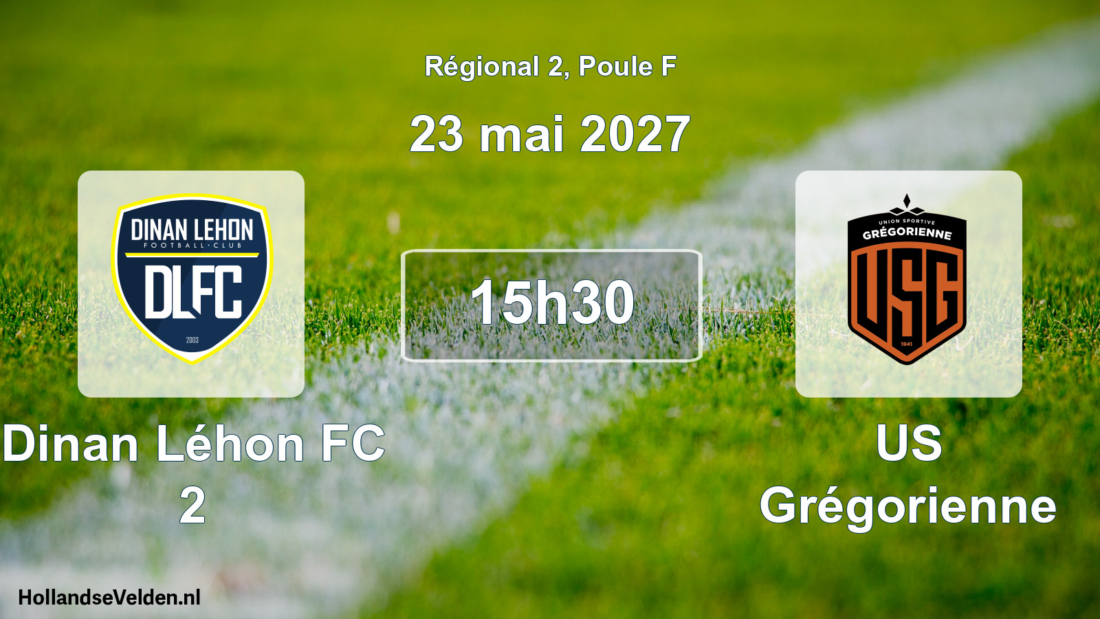Match programmé: Dinan Léhon FC 2 - US Grégorienne (23 mai 2027)