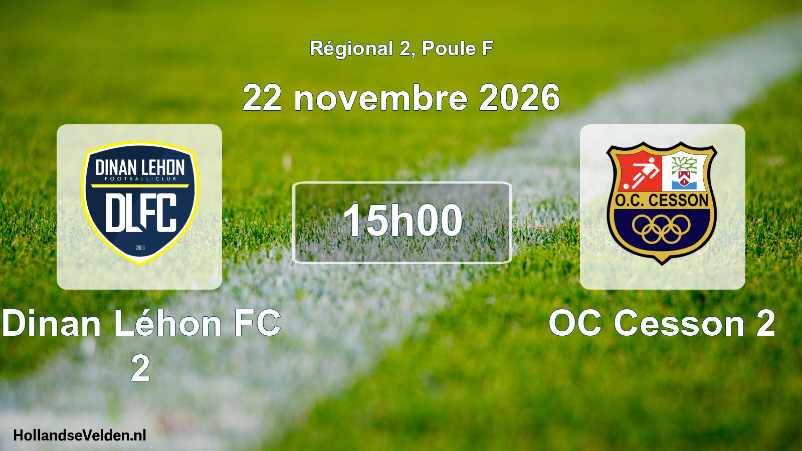 Scheduled Match: Dinan Léhon FC 2 - OC Cesson 2 (22 November 2026)