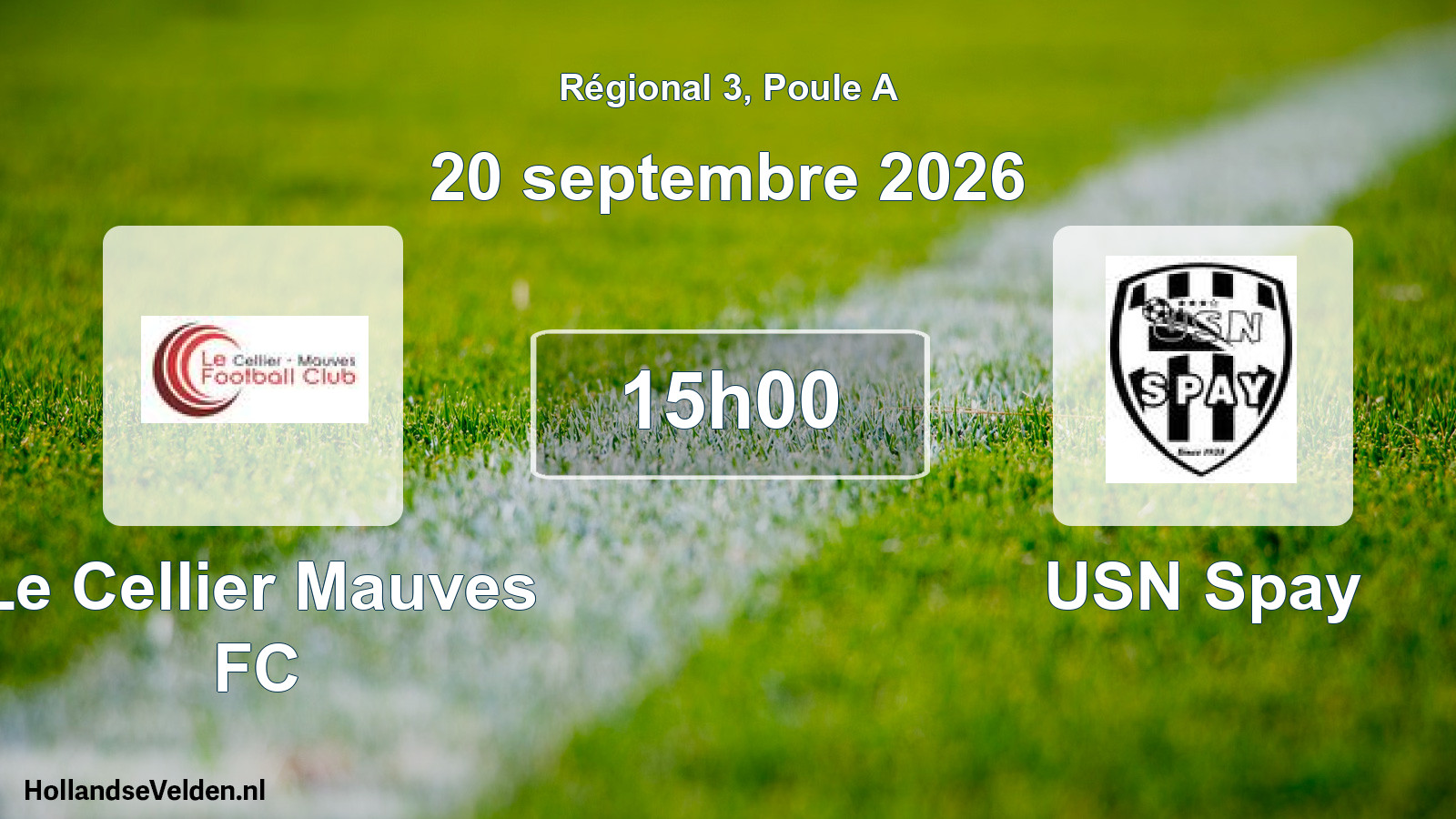 Scheduled Match: Le Cellier Mauves FC - USN Spay (20 September 2026)