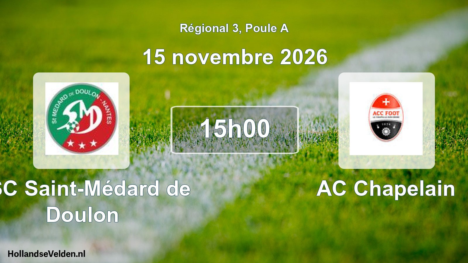 Scheduled Match: ASC Saint-Médard de Doulon - AC Chapelain (15 November 2026)