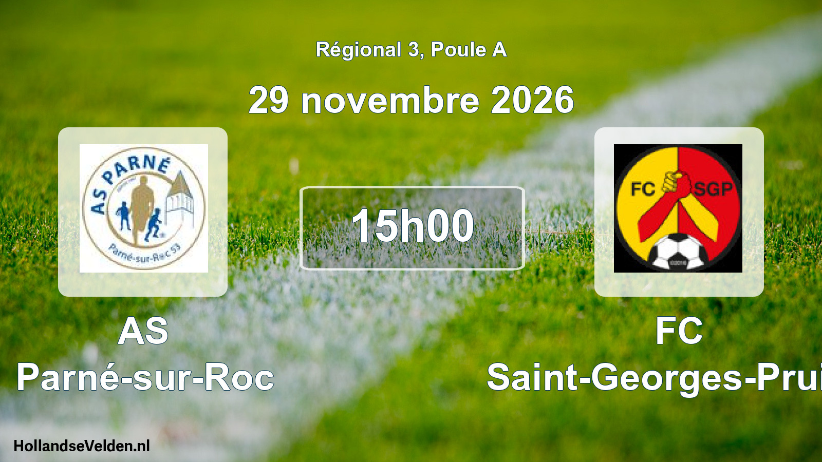 Scheduled Match: AS Parné-sur-Roc - FC Saint-Georges-Pruillé (29 November 2026)