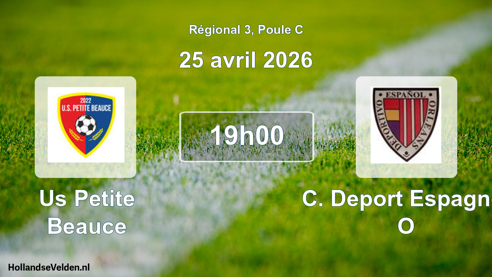 Scheduled Match: Us Petite Beauce - C. Deport Espagnol O (25 April 2026)