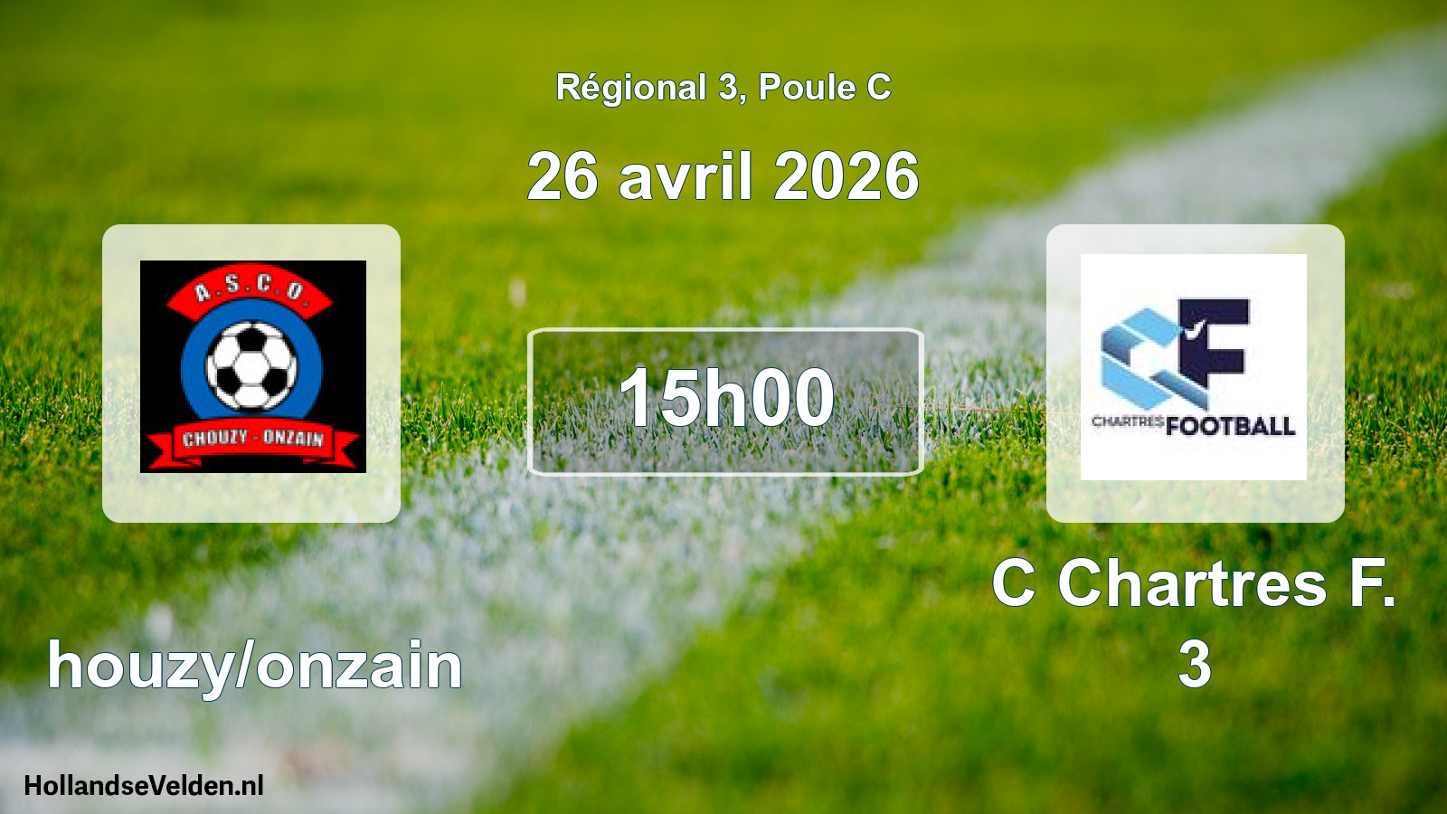 Geplande wedstrijd: Chouzy/onzain - C Chartres F. 3 (26 april 2026)